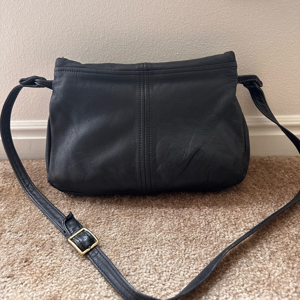 Victoria leather company purse Crossbody Flap Front Black - Picture 2 of 8